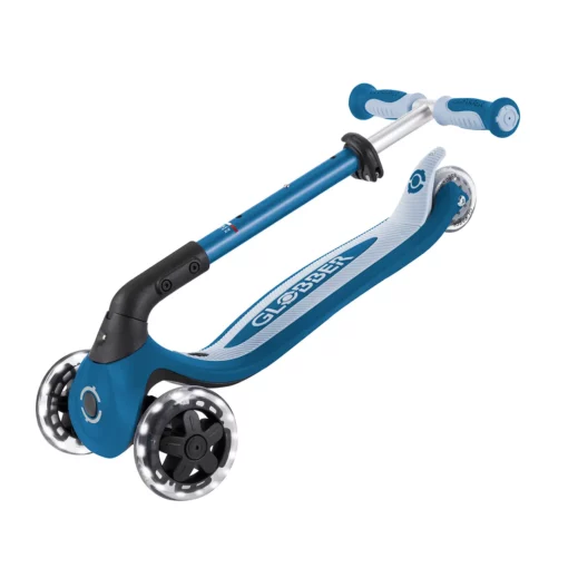 Globber 3-in-1 Roller Go-Up Baby Lights 360º mit Leuchtrollen – Petrol Blue, 15M-9J