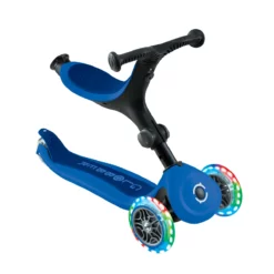 Globber Roller Go-Up Active Lights mit Leuchtrollen – blau-dunkelblau, 15M-3J