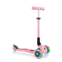 Globber Roller Junior Foldable Fantasy Lights mit Leuchtrollen – Pastellrosa, 2-6 Jahre