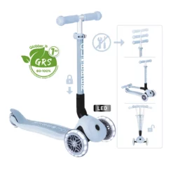 Globber Roller Junior Foldable Lights ECO mit Leuchtrollen – Blueberry, 2-6 Jahre [Modell 2025]