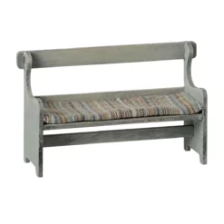 Maileg Puppenhaus Holzbank „Vintage weiß“, Maus, 7x12cm