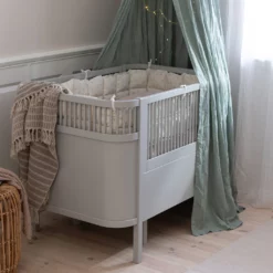 Sebra Bett „Stone grey“, Babybett & Juniorbett, FSC™ Mix