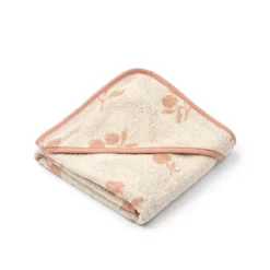 Liewood Baby-Kapuzenhandtuch Alba „Peach / Sea shell“, 70x70cm