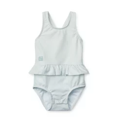 Liewood Amina Baby-Badeanzug „Pure sky / Creme de la creme“, Seersucker