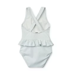 Liewood Amina Baby-Badeanzug „Pure sky / Creme de la creme“, Seersucker
