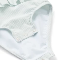 Liewood Amina Baby-Badeanzug „Pure sky / Creme de la creme“, Seersucker