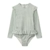 Liewood Baby Badeanzug Sille „Peppermint / Creme de la creme“, Seersucker