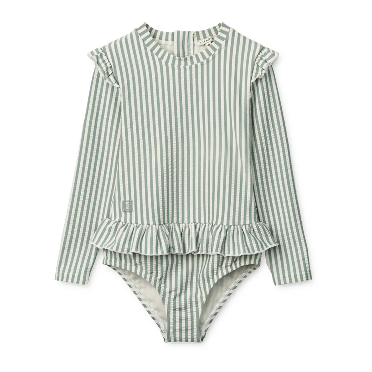 Liewood Baby Badeanzug Sille „Peppermint / Creme de la creme“, Seersucker
