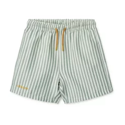 Liewood Duke Kinder-Badeshorts „Stripe Peppermint / Crisp white“