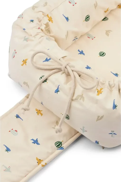 Liewood Gro Babylift / Babynest „Aviator / Ecru“, Bio-Baumwolle