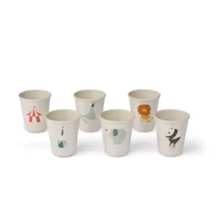 Liewood Kinder-Becher Lana „Circus / Sandy“ aus PET, 6er-Set
