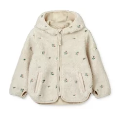 Liewood Mara Sherpa Jacke mit Kapuze „Peach / Sandy Embroidery“