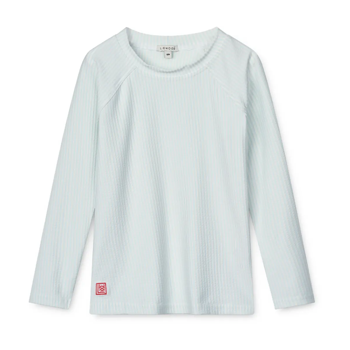 Liewood Noah Schwimm-T-Shirt „Pure sky / Creme de la creme“, Seersucker