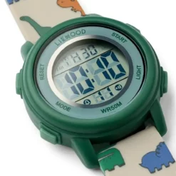 Liewood Kinder-Armbanduhr Sussi „Dinos / Nebelgrau“