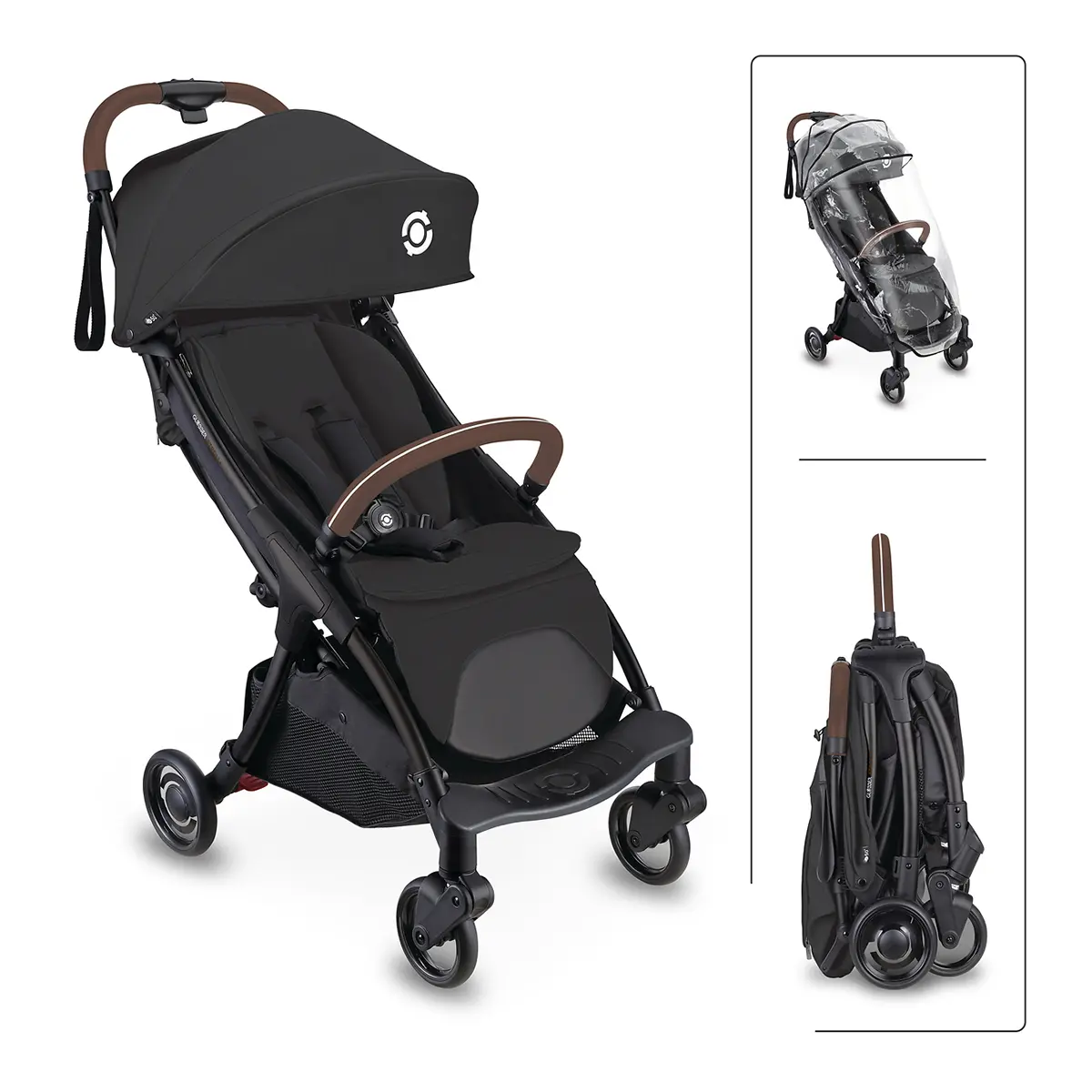 Globber Stroll Lite Buggy „schwarz“ – faltbarer Reisebuggy