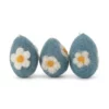 Gry & Sif Filz-Ostereier-Set „Blue Flowers“ H4cm