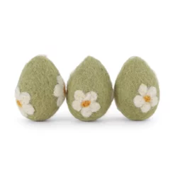 Gry & Sif Filz-Ostereier-Set „Mint Flowers“ H4cm