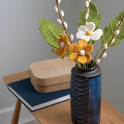 Gry & Sif Filzblumen „Anemone / Windröschen / weiß“ H30cm