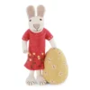 Gry & Sif Hasenfamilie „weißer Hase mit Kleid und gr. Osterei“ H27cm