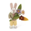 Gry & Sif Hasenfamilie „weißer Hase mit Krawatte und Blumenstrauß“ H11cm