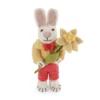 Gry & Sif Hasenfamilie „weißer Hase mit gelber Jacke und Narzissen“ H11cm