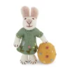 Gry & Sif Hasenfamilie „weißer Hase mit grünem Kleid und gr. Ei“ H11cm