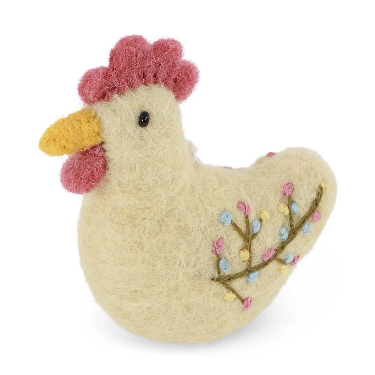 Gry & Sif Hühner „Rooster / Embroidery / Yellow“