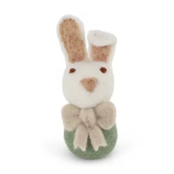 Gry & Sif Osterhase „White / Bow / Green“ H8,5