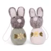 Gry & Sif Osterhasen-Set „Grey / Flower Embroidery Green“ H7,5