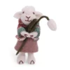 Gry & Sif Schaffamilie „graues Schaf mit Rock und Schneeglöckchen“ H11cm