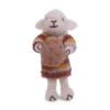 Gry & Sif Schaffamilie „weißes Schaf mit buntem Kleid und Osterei“ H11cm