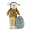 Gry & Sif Schaffamilie „weißes Schaf mit grüner Jacke und gr. Osterei“ H27cm