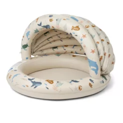Liewood Planschbecken Hadleia „Sea creature / Sandy“ mit Überdachung, ø108cm
