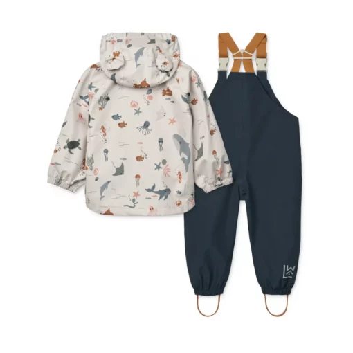 Liewood Softshell Regenbekleidungs-Set Manu „Sea creature / Sandy“