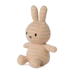 Miffy Kuschelhase „Stripe Pink“ Sitting, Bio-Baumwolle, H23cm