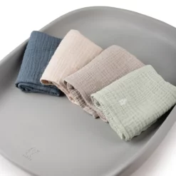 Sebra Musselin Wickelunterlagen 2er-Set „Mist green“