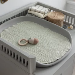 Sebra Musselin Wickelunterlagen 2er-Set „Mist green“