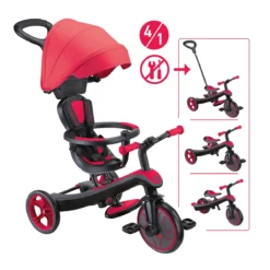 Globber Trike Explorer 4-in-1 – Rot, 10M-5J, mitwachsendes Dreirad (neue Version) – Bild 2