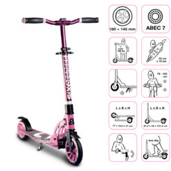 Six Degrees Aluminium Scooter 180/145 mm - Pink