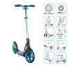 Six Degrees Aluminium Scooter 230/215 mm - Türkis