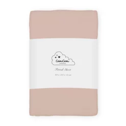 Cam Cam Spannbettlaken „Dusty Rose“, 60x120x15cm, GOTS