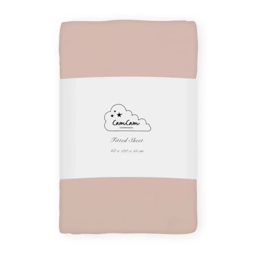 Cam Cam Spannbettlaken „Dusty Rose“, 60x120x15cm, GOTS