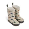 Liewood Mason Thermo-Regenstiefel „Dino : Nebelgrau“, Teddyfutter