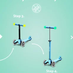 Micro Mobility mini2grow deluxe magic LED „pink“, 3-in-1