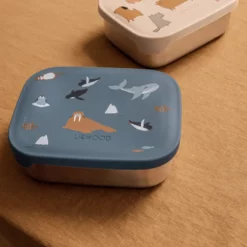 Liewood Arthur Lunchbox „Arctic Sea / Ocean view“, Edelstahl mit Silikon-Deckel