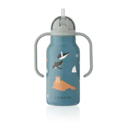 Liewood Edelstahl Trinkflasche Kimmie „Arctic Sea / Ocean view“ mit Griffen