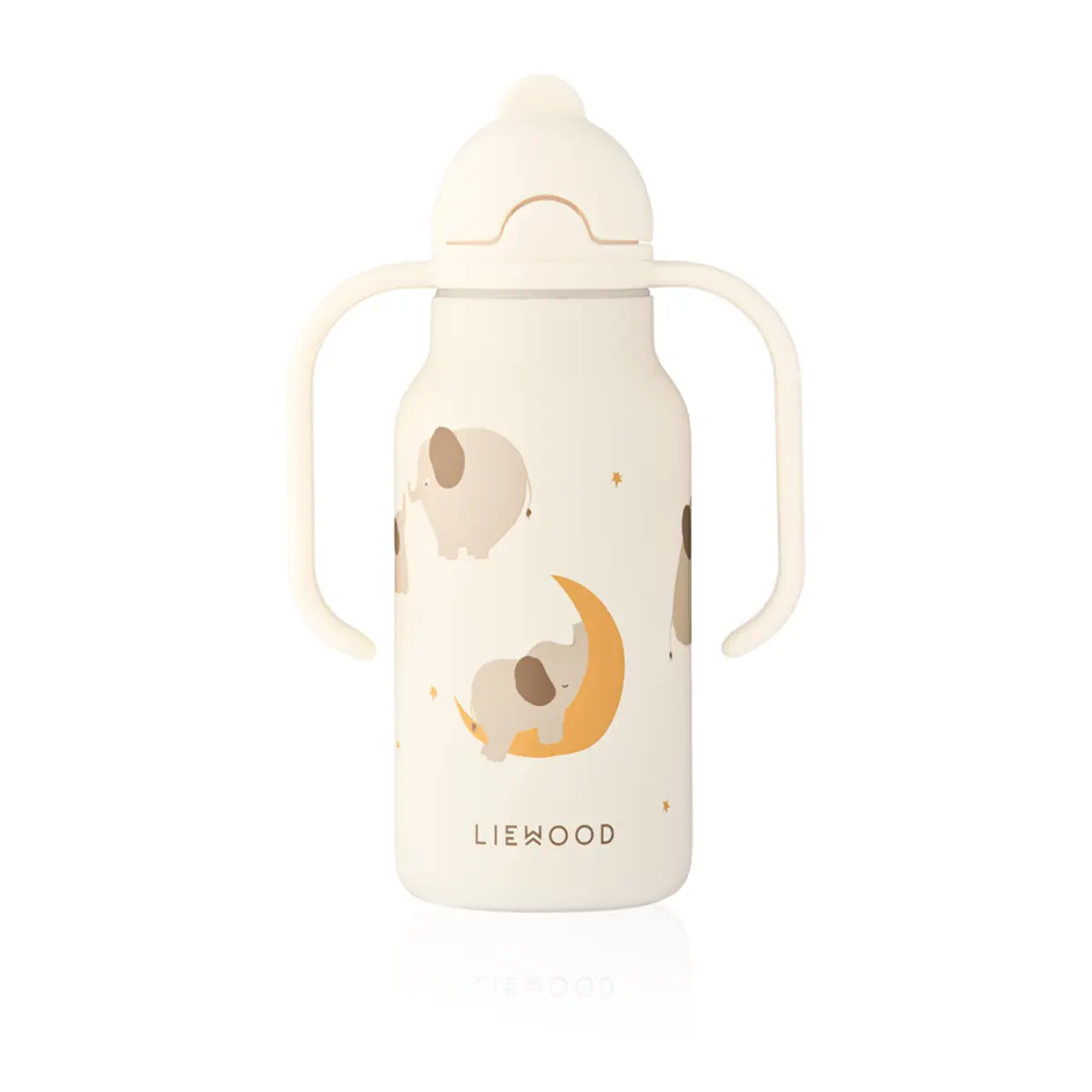 Liewood Edelstahl Trinkflasche Kimmie „Elephant / Creme de la creme“ mit Griffen
