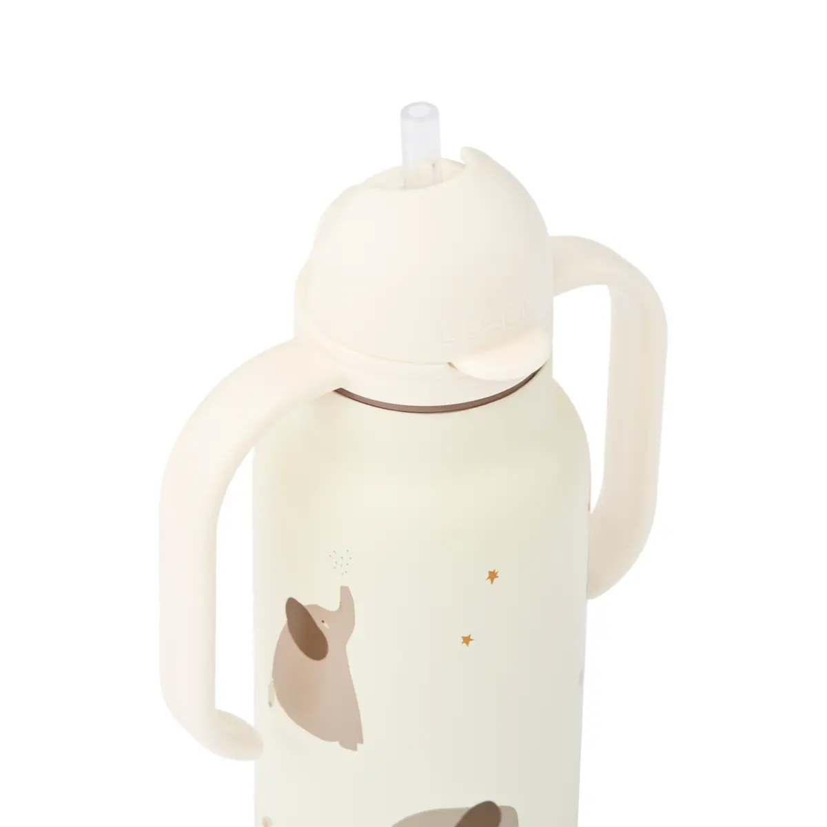 Liewood Edelstahl Trinkflasche Kimmie „Elephant / Creme de la creme“ mit Griffen