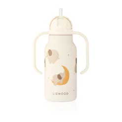 Liewood Edelstahl Trinkflasche Kimmie „Elephant / Creme de la creme“ mit Griffen