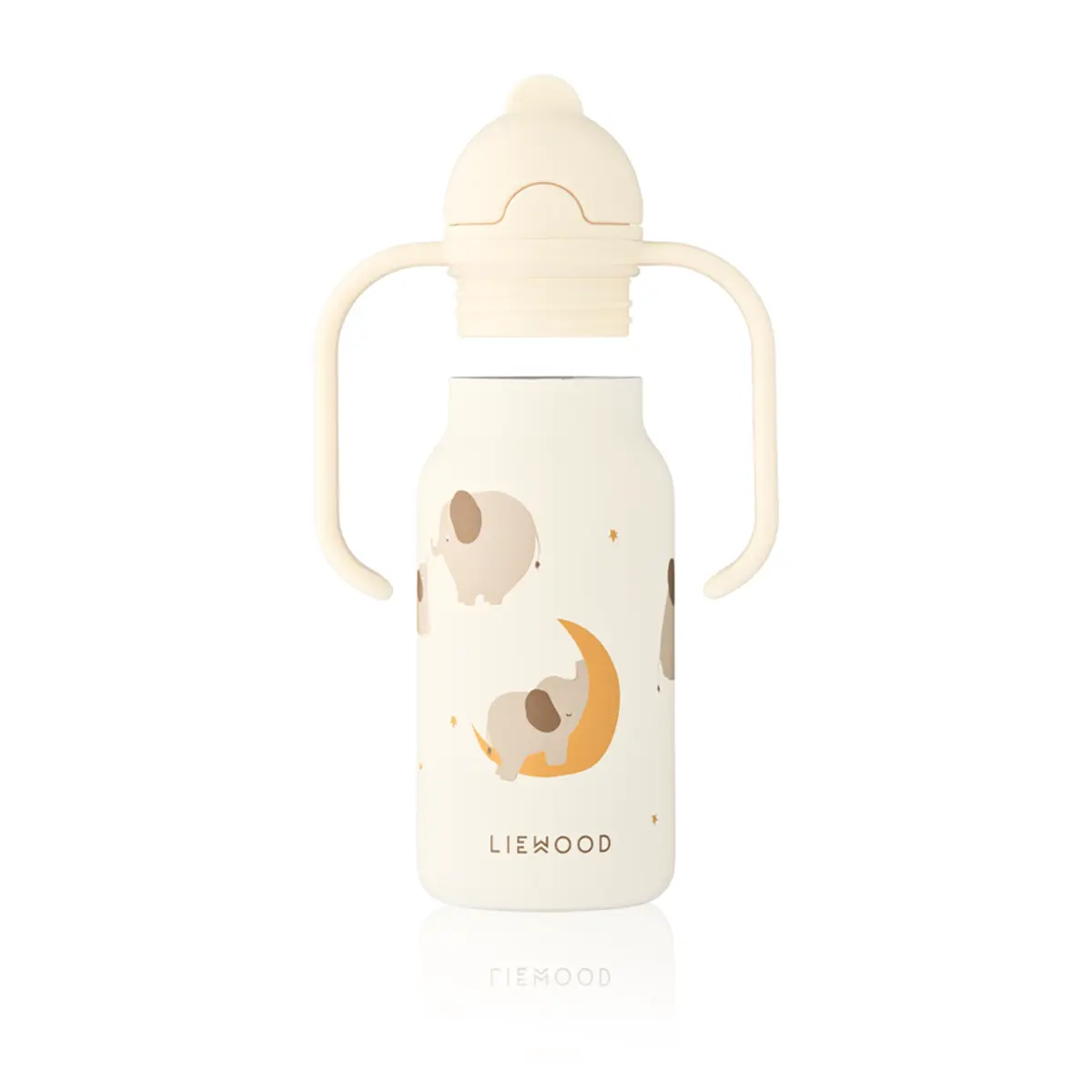 Liewood Edelstahl Trinkflasche Kimmie „Elephant / Creme de la creme“ mit Griffen